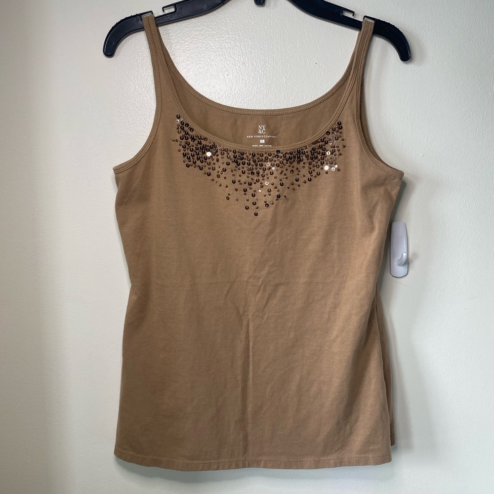 New York & Company Sequin Embellished Tank Top